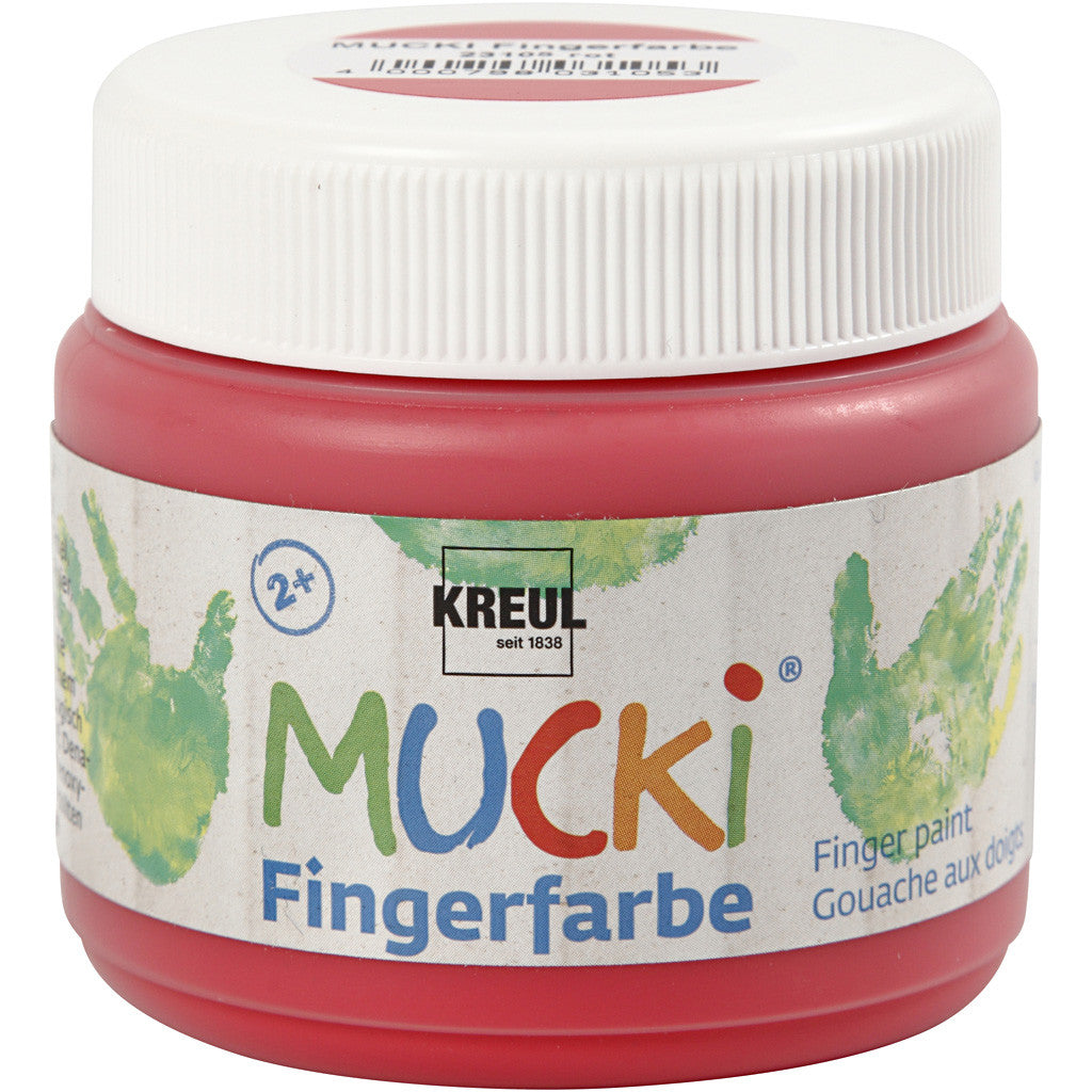 Mucki Vingerverf, rood, 150 ml/ 1 Doosje [HOB-34760]