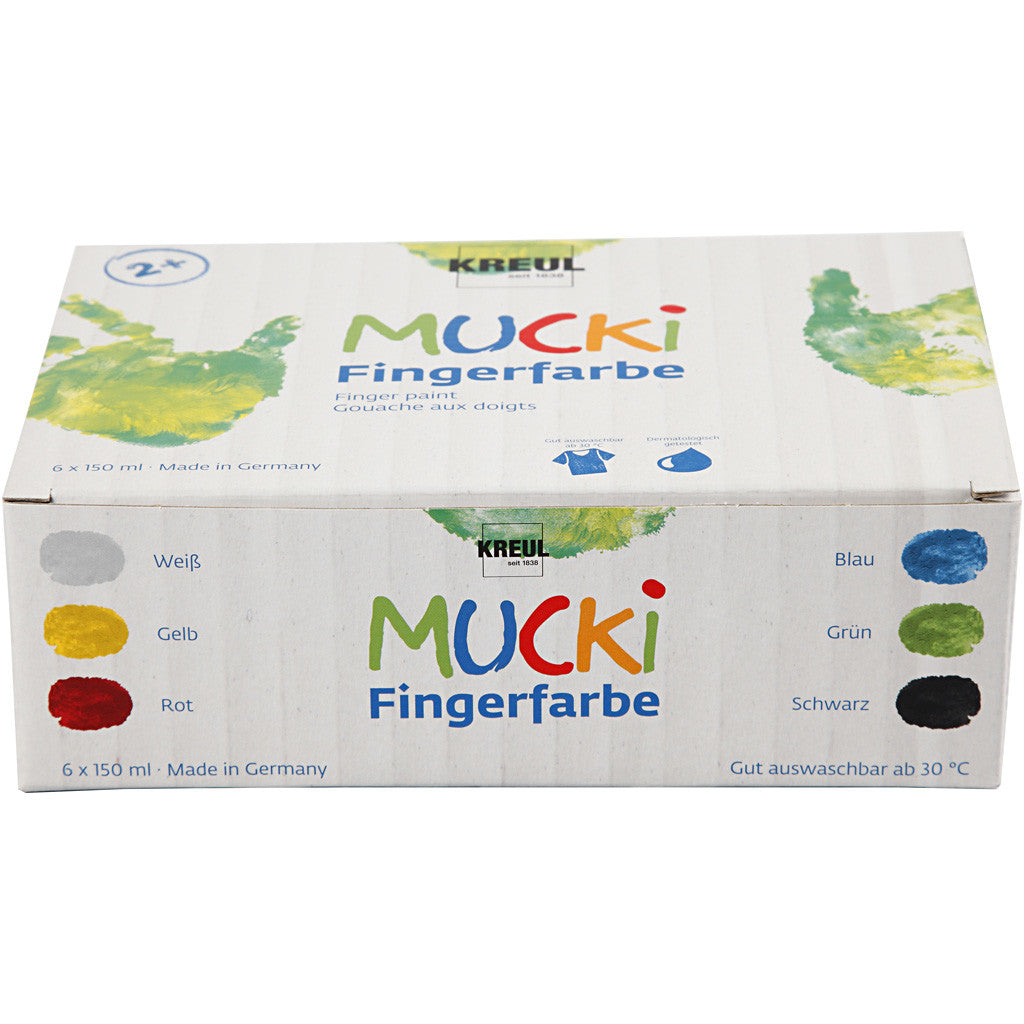 Mucki Vingerverf, diverse kleuren, 6x150 ml/ 1 doos [HOB-34766]