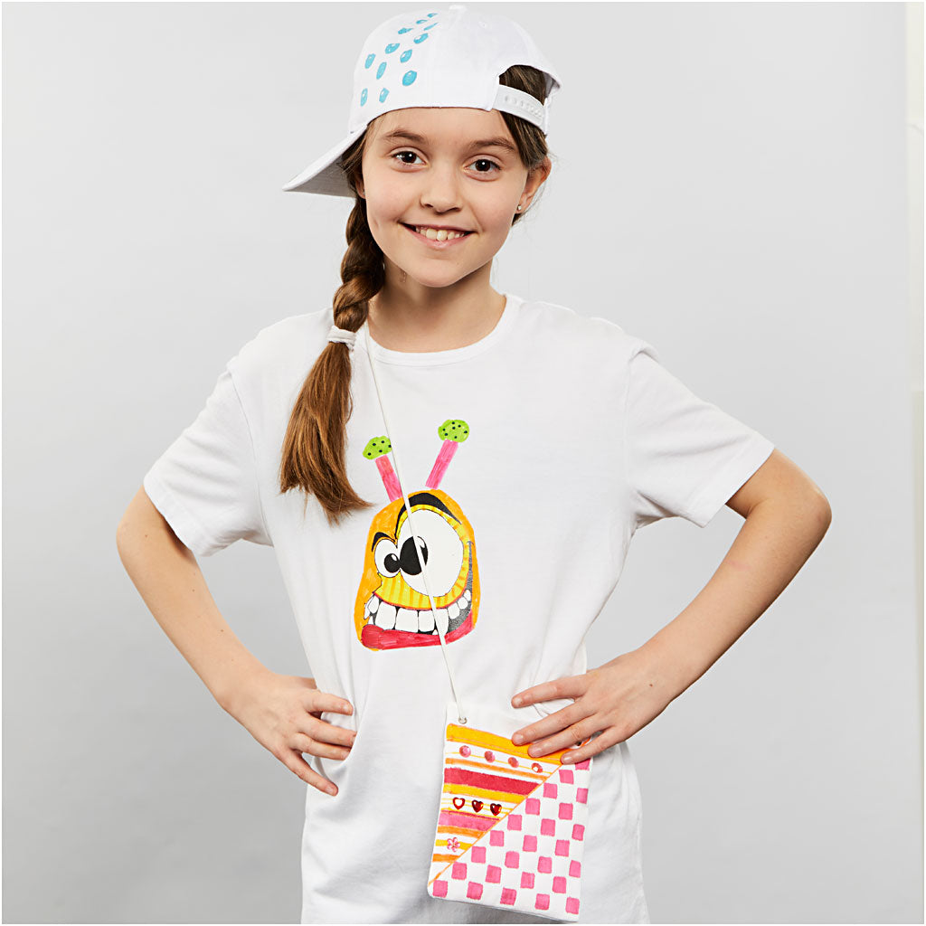 Textielstiften, lijndikte 2-4 mm, diverse kleuren, 18 stuk/ 1 doos [HOB-34837]