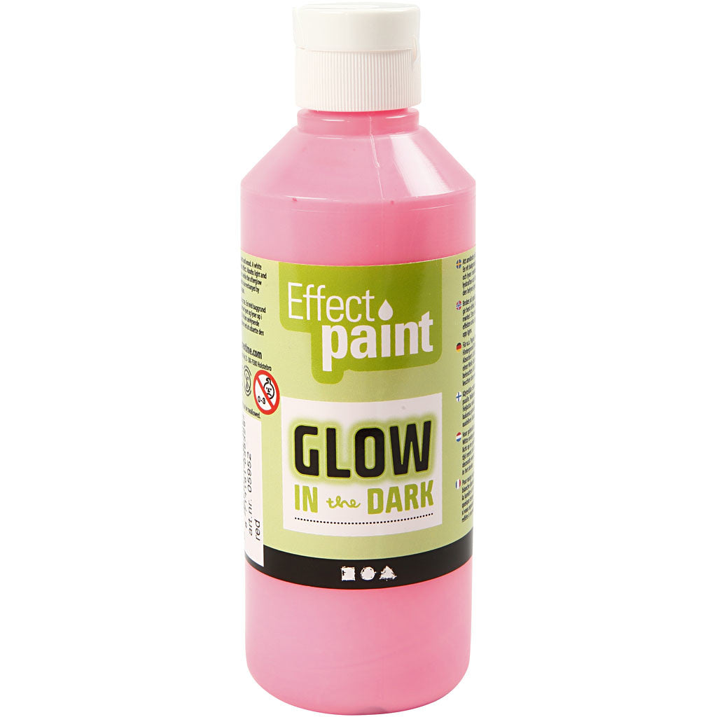 Glow in the Dark, fluorescerende lichtrood, 250 ml/ 1 fles [HOB-34934]