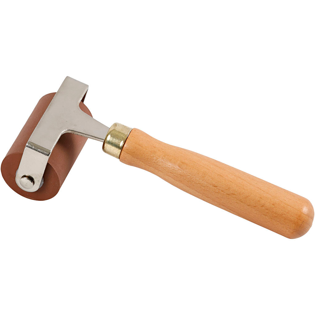 Rubberen roller/linoleumroller, B: 4,90 cm, d 3 cm, 1 stuk [HOB-38221]