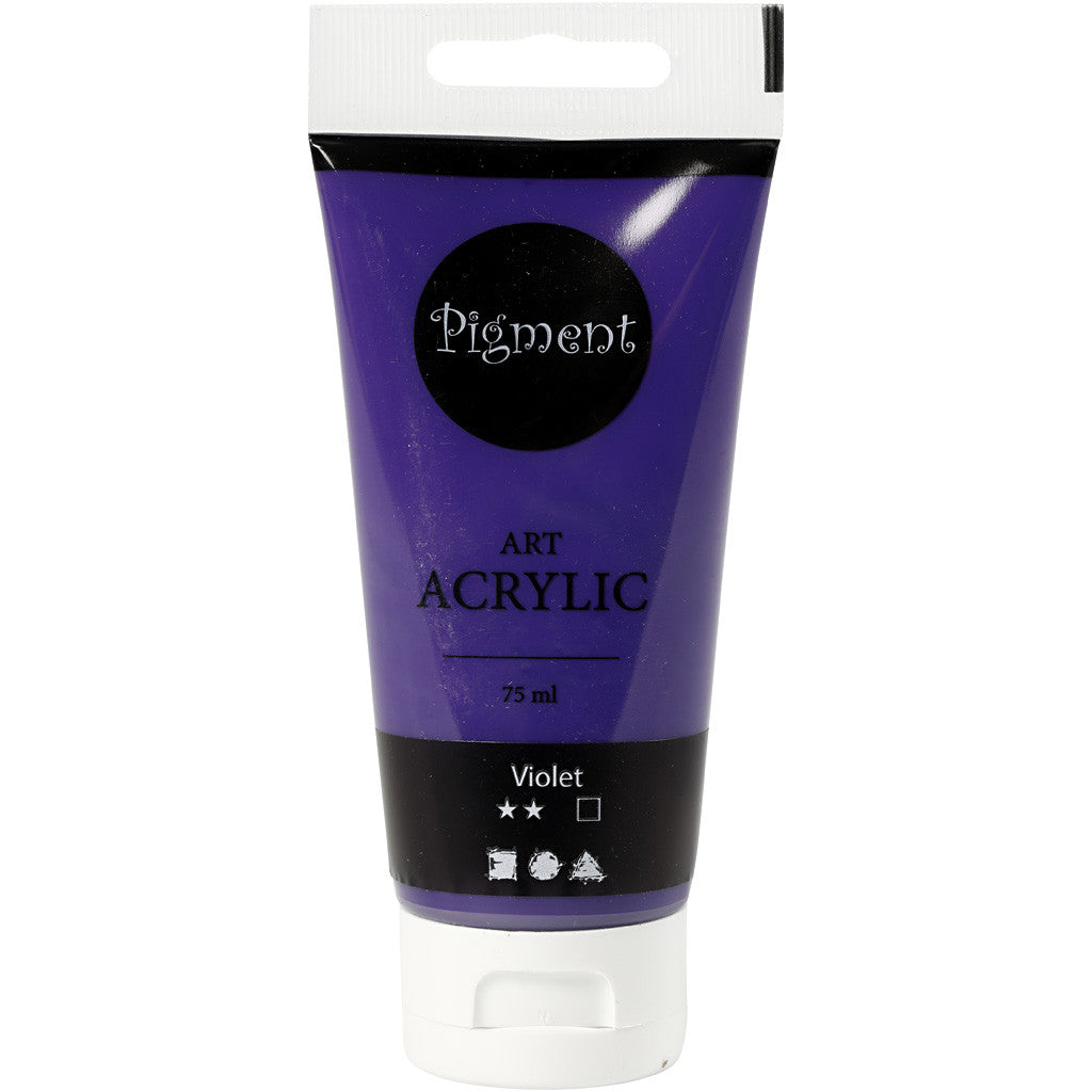 Acryl Verf, semi-glanzend, dekkend, violet blue, 75 ml/ 1 fles [HOB-35148]