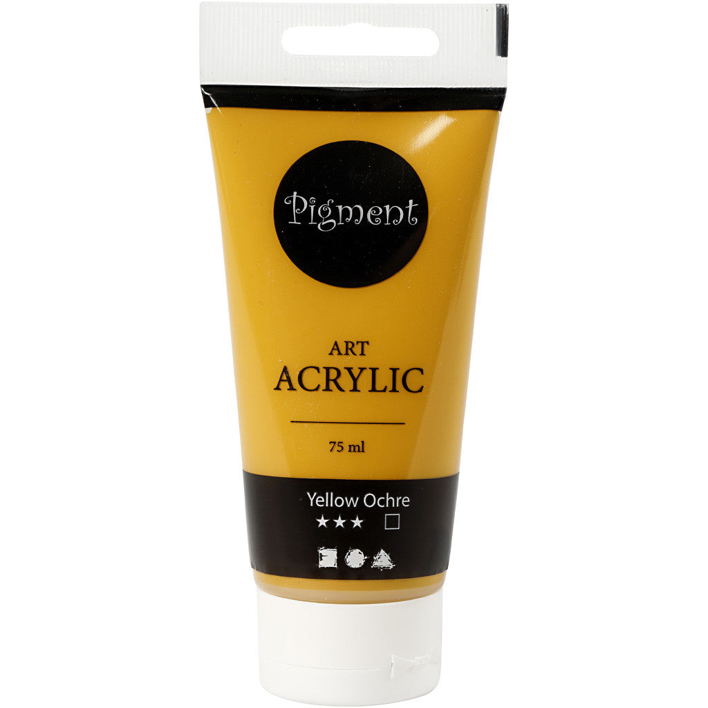Acryl Verf, semi-glanzend, dekkend, ochre, 75 ml/ 1 fles [HOB-35154]