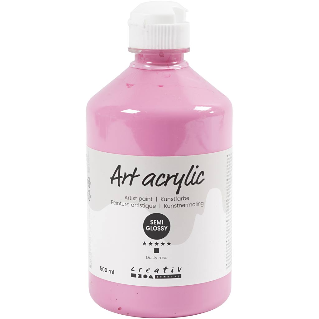 Acryl Verf, dusty rose, dekkend, 500 ml/ 1 fles