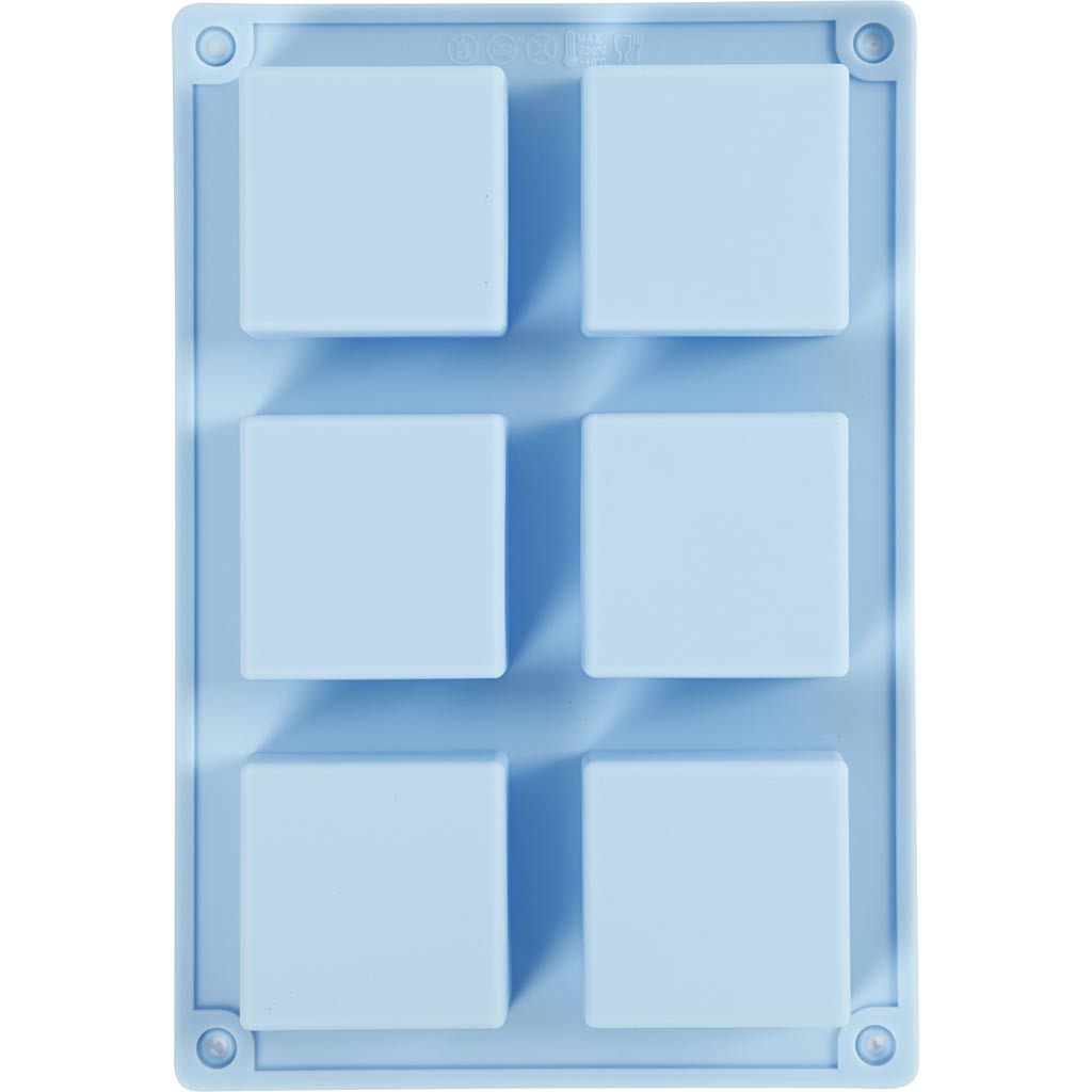 Siliconen vormen, H: 2,5 cm, L: 5 cm, B: 5 cm, 60 ml, 1 stuk [HOB-371811]