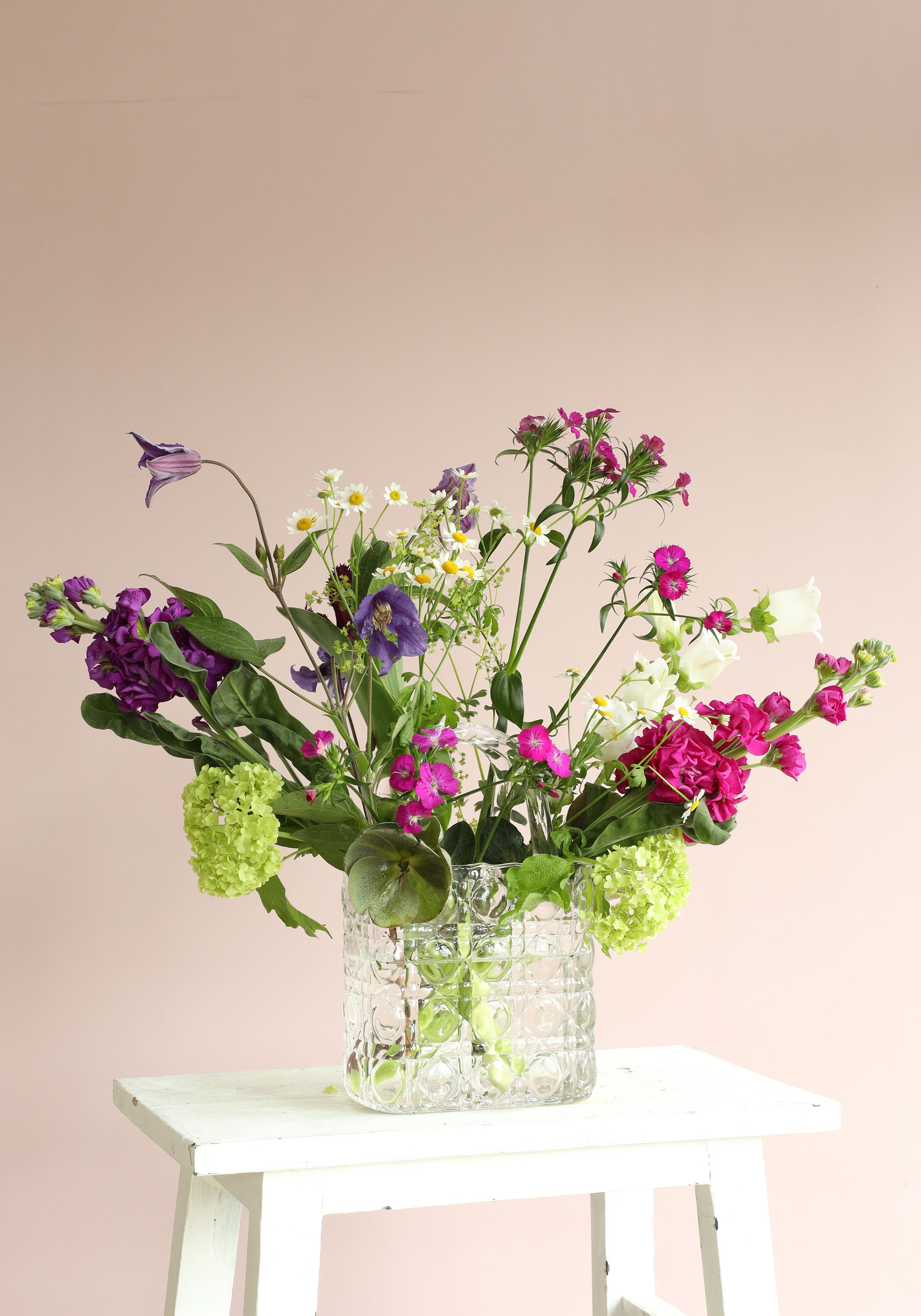 Handtas vaas Elysee glazen handvat l.14 x b.9,5 x h.22 cm helder (1 st) [IFS-37230]