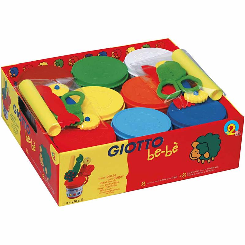 Boetseerklei, diverse kleuren, 8x220 gr/ 1 doos [HOB-37300]