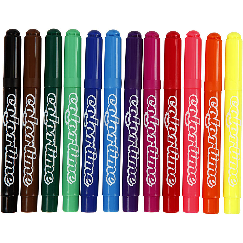 Colortime stiften, lijndikte 5 mm, standaardkleuren, 12 stuk/ 1 doos [HOB-37330]