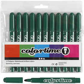 Colortime stiften, lijndikte 5 mm, donkergroen, 12 stuk/ 1 doos [HOB-37335]