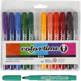 Colortime stiften, lijndikte 5 mm, extra kleuren, 12 stuk/ 1 doos [HOB-37348]