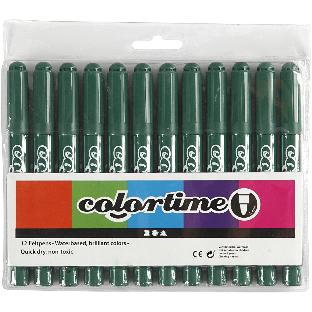 Colortime stiften, lijndikte 5 mm, groen, 12 stuk/ 1 doos [HOB-37358]