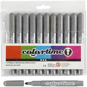 Colortime stiften, lijndikte 5 mm, grijs, 12 stuk/ 1 doos [HOB-37361]