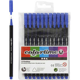 Colortime fineliners, lijndikte 0,6-0,7 mm, donkerblauw, 12 stuk/ 1 doos [HOB-373634]