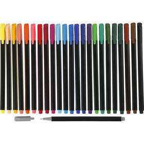 Colortime fineliners, lijndikte 0,6-0,7 mm, diverse kleuren, 24 stuk/ 1 doos [HOB-373649]