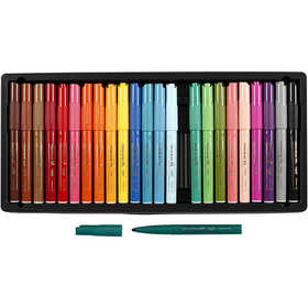 BIC Visa Color Kleurstiften, lijndikte 3 mm, diverse kleuren, 24 stuk/ 1 doos [HOB-37491]