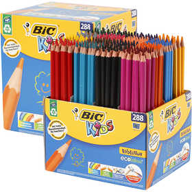 BIC Evolution Kleurpotloden, L: 17,5 cm, vulling 3 mm, diverse kleuren, 288 stuk/ 1 doos [HOB-37584]