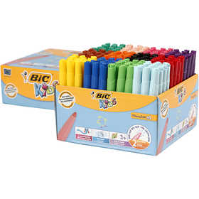BIC Visa Color Kleurstiften, lijndikte 3 mm, diverse kleuren, 12x12 stuk/ 1 doos [HOB-37586]