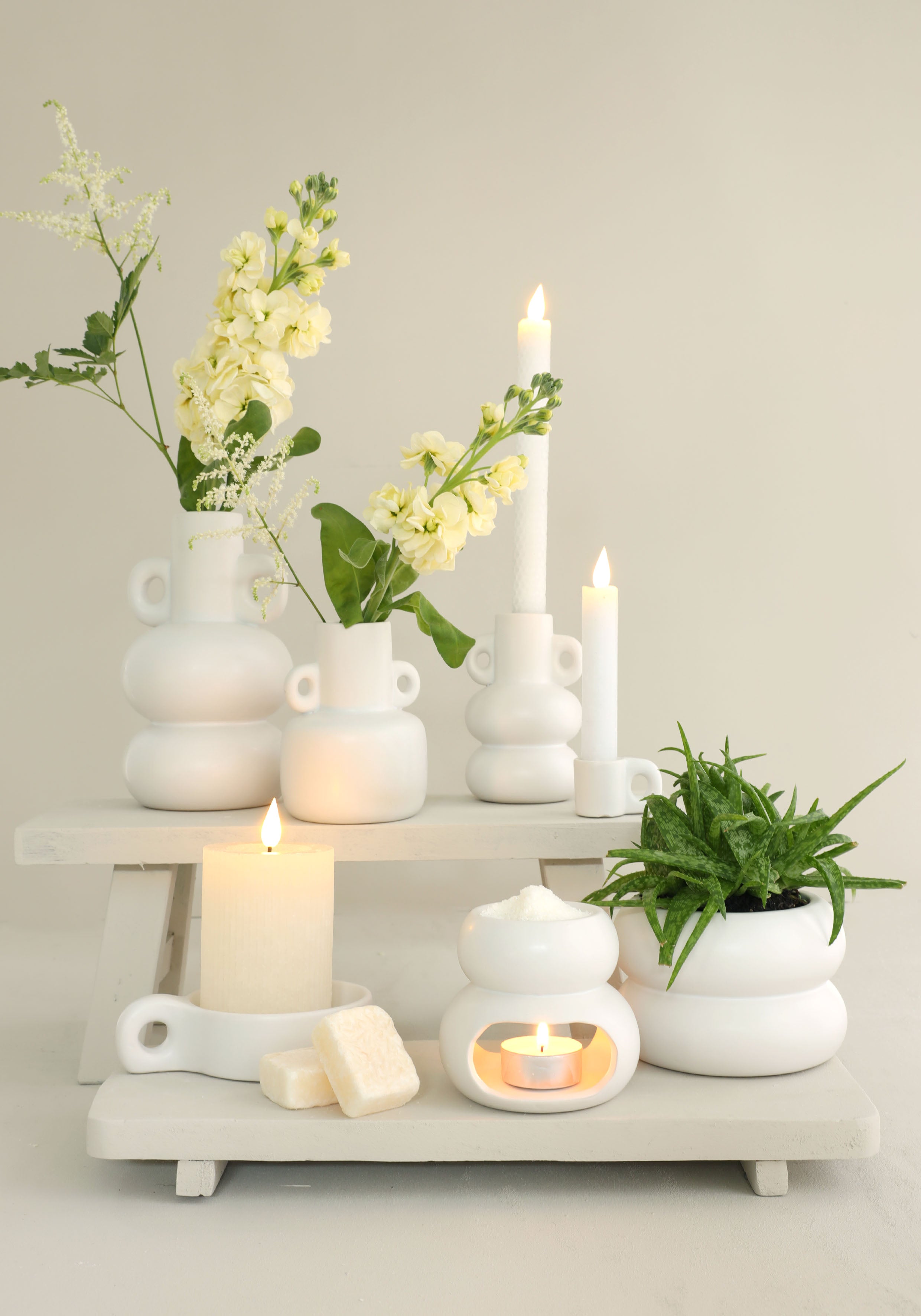 LED Pencil kaars Ø2.1 h. 25cm wit (Set 2 st) [IFS-32587]