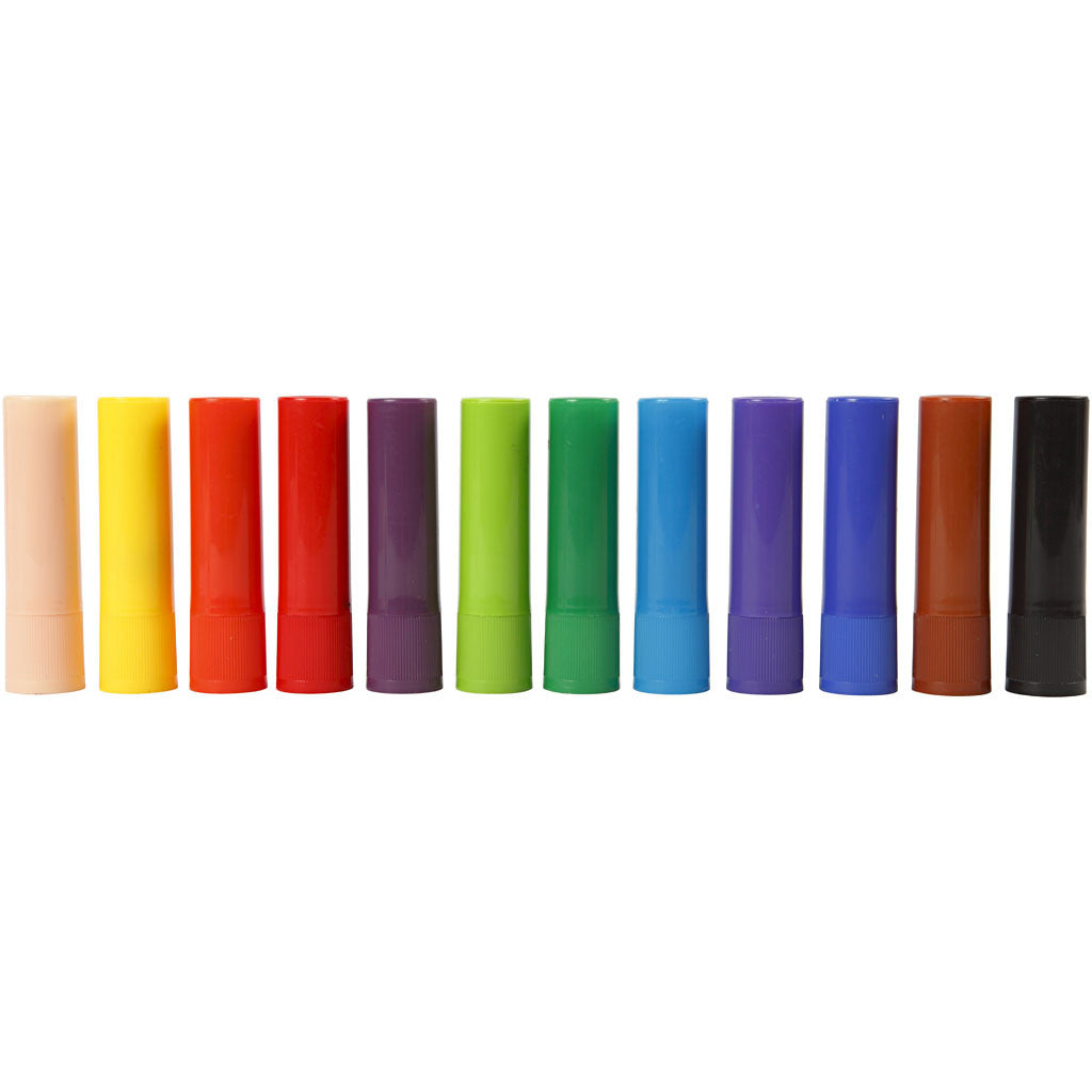 Soft Color Stick, L: 8 cm, diverse kleuren, 6,5 gr, 120 stuk/ 1 doos [HOB-38125]