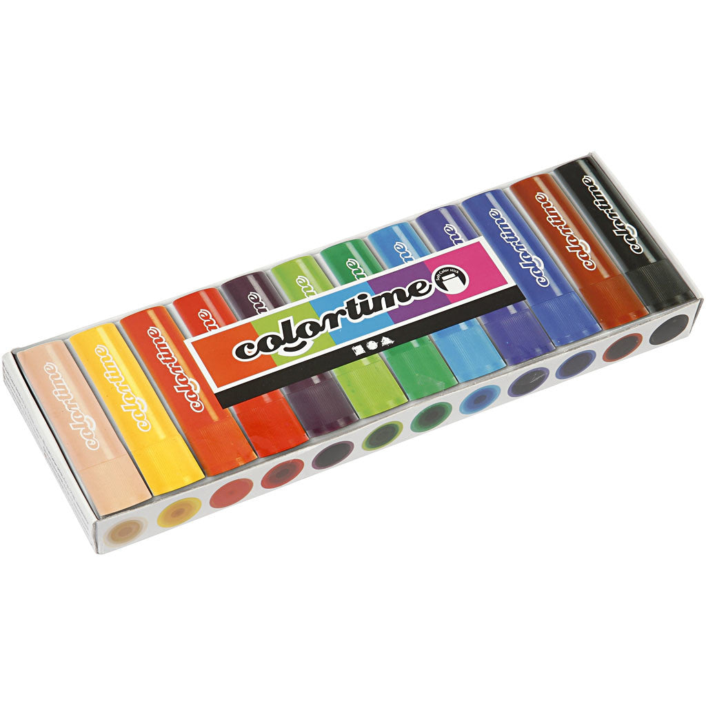 Soft Color Stick, L: 8 cm, diverse kleuren, 6,5 gr, 120 stuk/ 1 doos [HOB-38125]