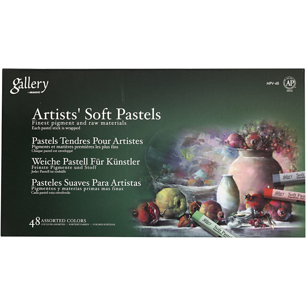 Gallery Soft Pastel Set, L: 6,5 cm, dikte 10 mm, diverse kleuren, 48 stuk/ 1 doos [HOB-38166]