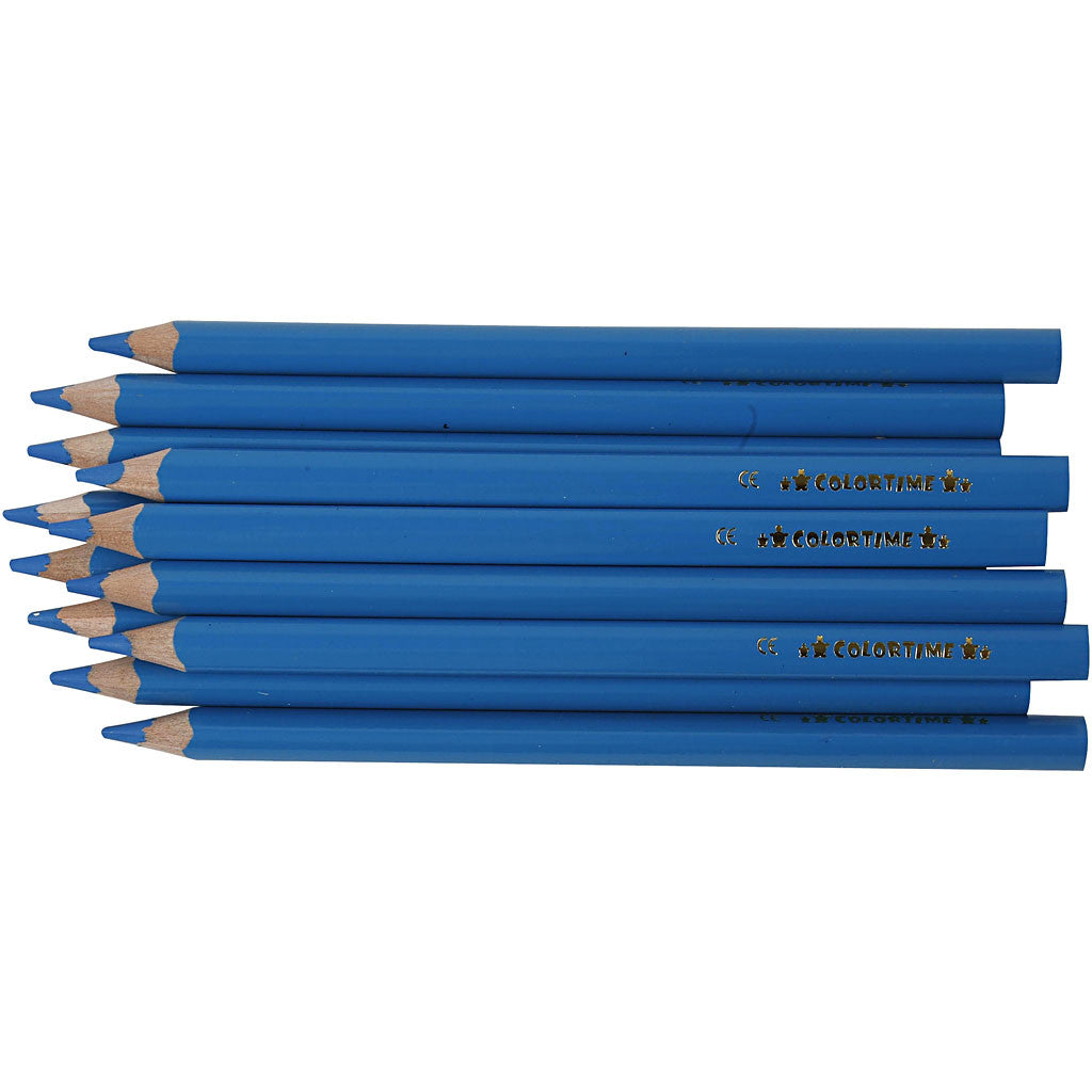 Kleurpotloden, L: 17,45 cm, vulling 5 mm, JUMBO, blauw, 12 stuk/ 1 doos [HOB-38176]