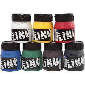 Linoleum Verf, diverse kleuren, 7x250 ml/ 1 doos [HOB-38219]