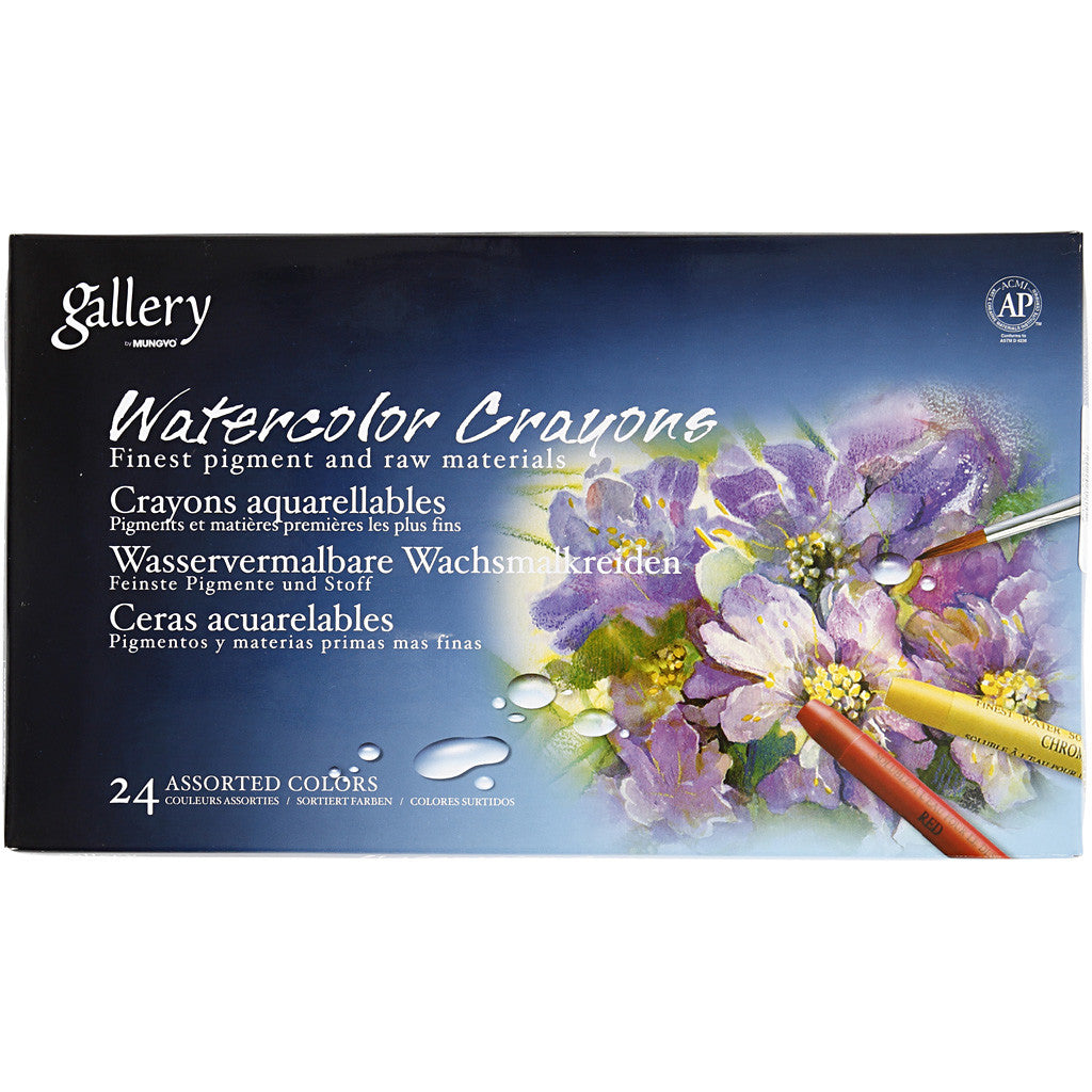 Aquarelkrijt, L: 9,3 cm, diverse kleuren, 24 stuk/ 1 doos [HOB-38285]