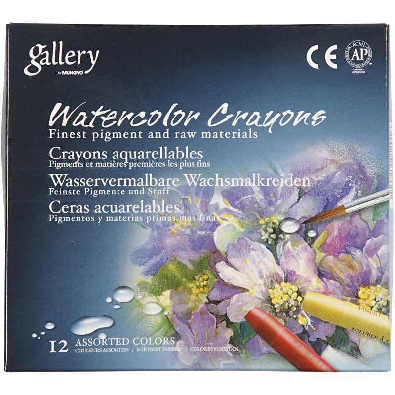 Aquarelkrijt, L: 9,3 cm, dikte 8 mm, wit (301), 12 stuk/ 1 doos [HOB-38288]