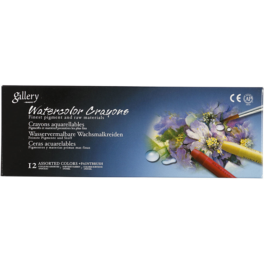 Aquarelkrijt, L: 9,3 cm, dikte 8 mm, wit (301), 12 stuk/ 1 doos [HOB-38288]