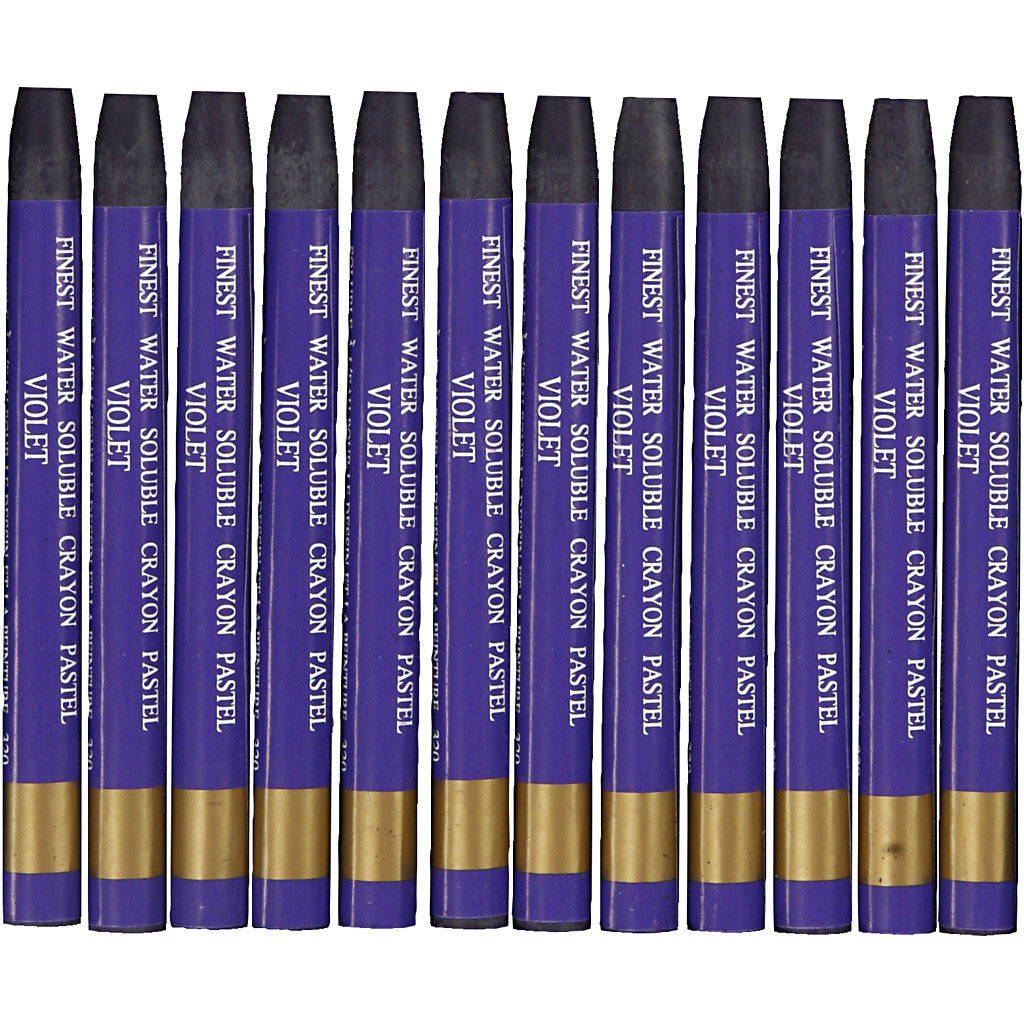 Aquarelkrijt, L: 9,3 cm, dikte 8 mm, violet (320), 12 stuk/ 1 doos [HOB-38321]