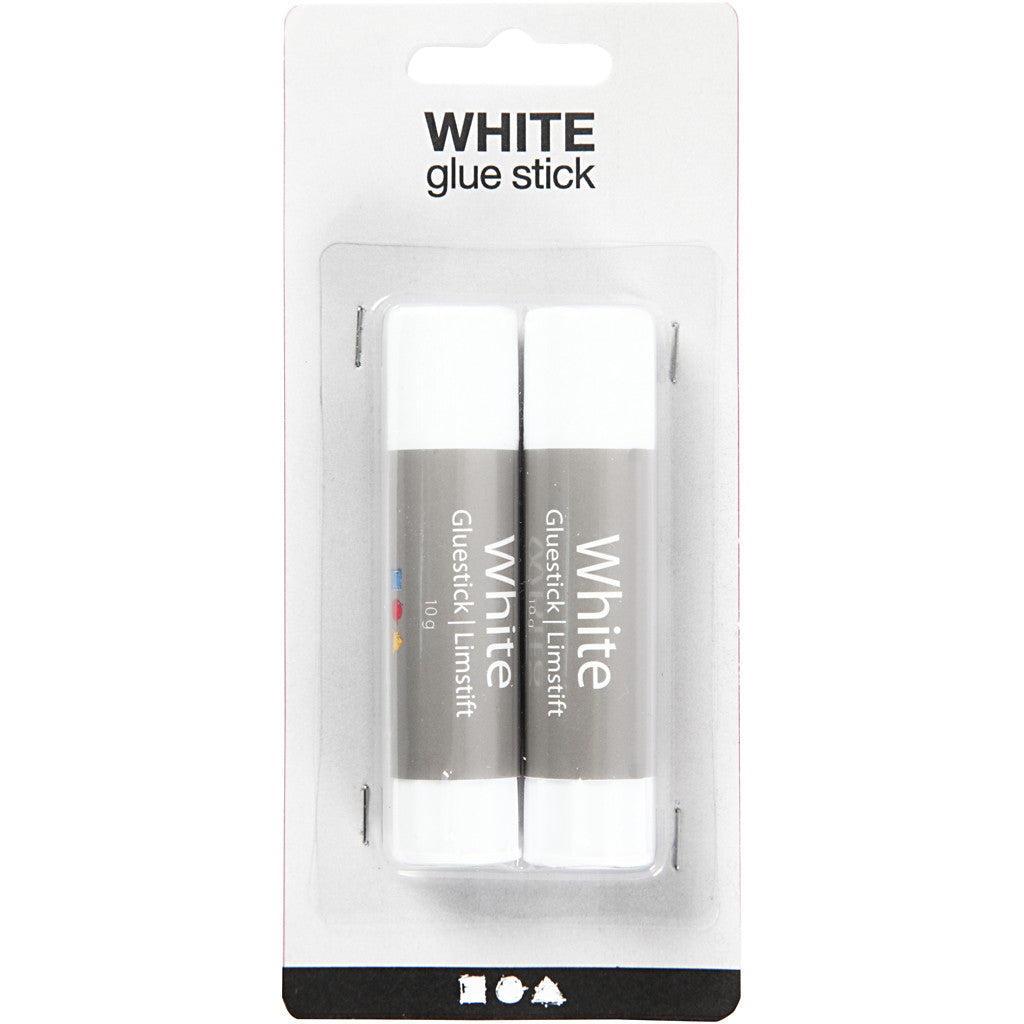 Witte lijmstift, rond, 10 gr, 2 stuk/ 1 doos [HOB-390440]
