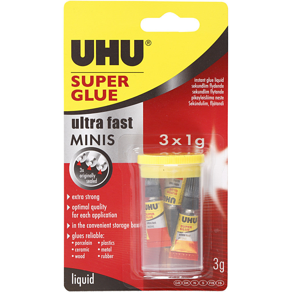 UHU Secondelijm, 3x1 gr/ 1 doos [HOB-39072]