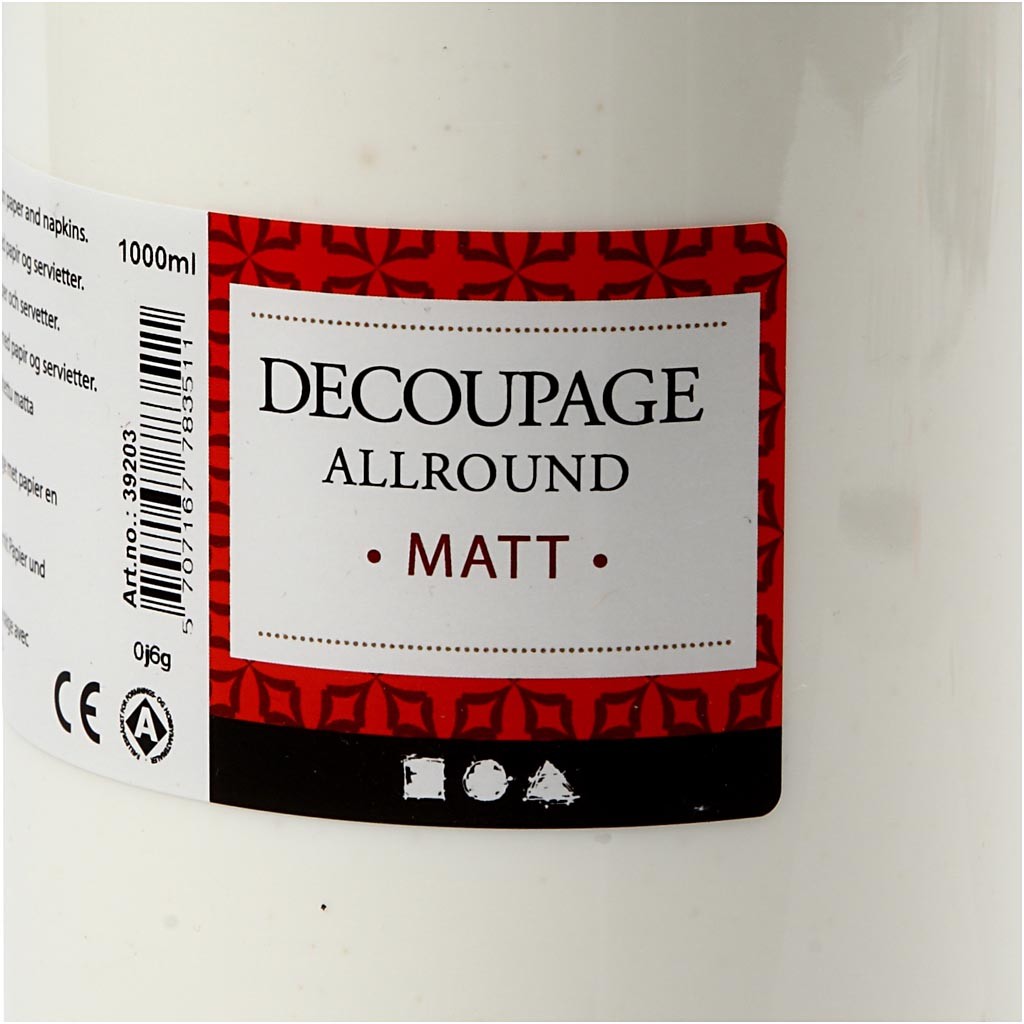 Decoupagelak, matt, 1000 ml/ 1 fles [HOB-39203]