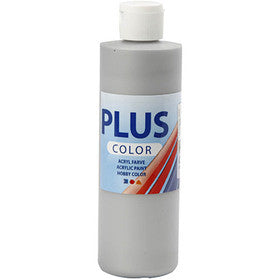 Plus Color Acrylverf, zilver, 250 ml/ 1 fles [HOB-39454]
