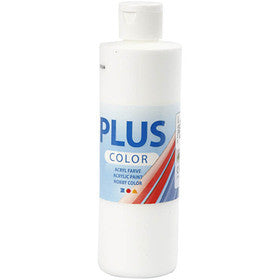 Plus Color Acrylverf, wit, 250 ml/ 1 fles [HOB-39477]