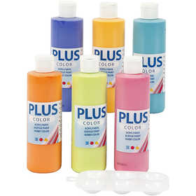 Plus Color Acrylverf, 6x250 ml/ 1 doos [HOB-39495]