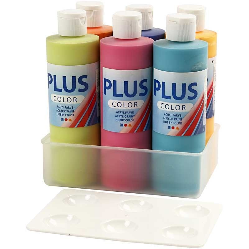 Plus Color Acrylverf, 6x250 ml/ 1 doos [HOB-39495]