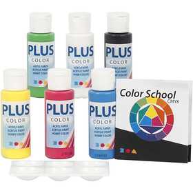 Plus Color Acrylverf, primair kleuren, 6x60 ml/ 1 doos [HOB-39513]