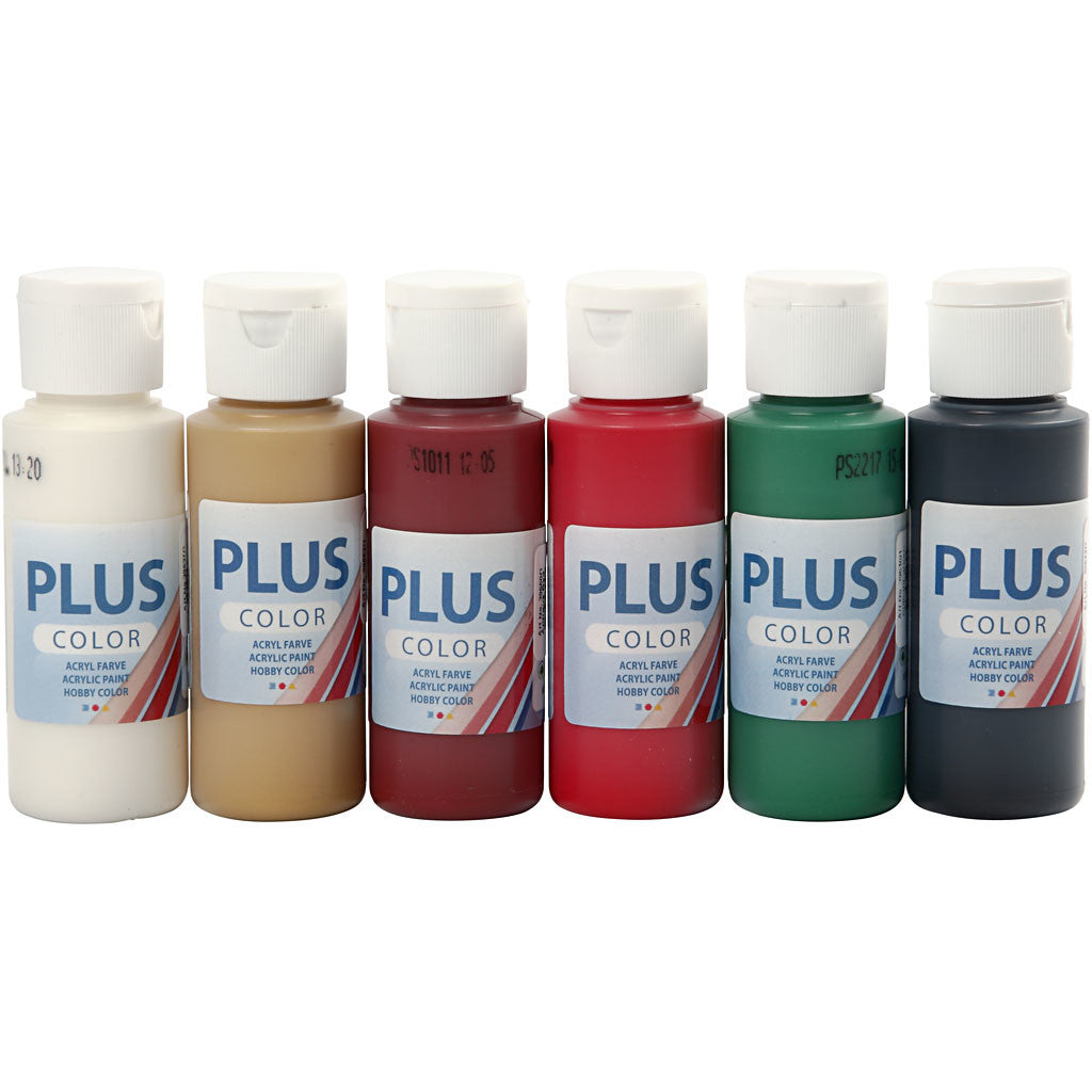 Plus Color Acrylverf, Kerst verf, 6x60 ml/ 1 doos [HOB-39696]