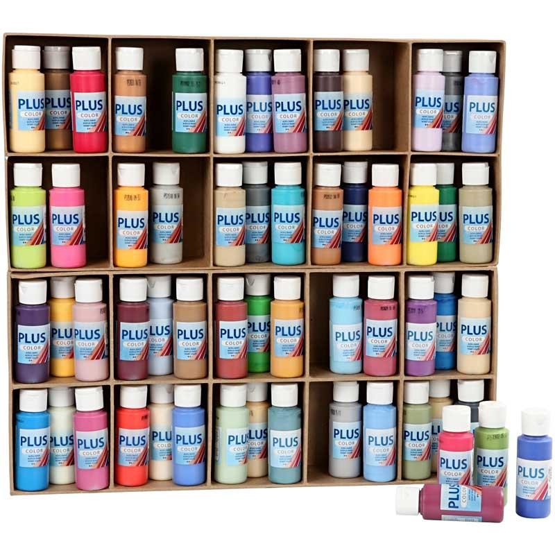 Plus Color Acrylverf, diverse kleuren, 60x60 ml/ 1 doos [HOB-39697]