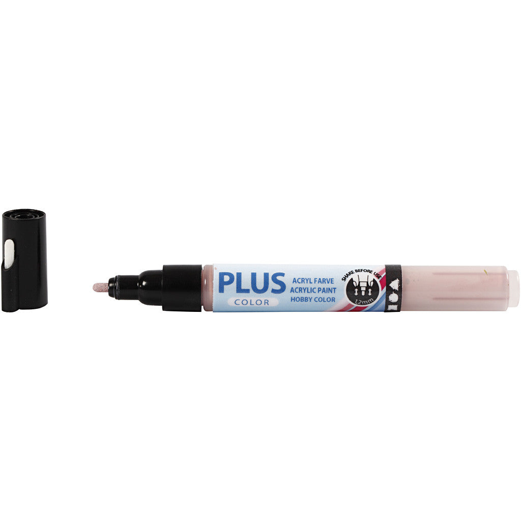 Plus Color Marker, L: 14,5 cm, lijndikte 1-2 mm, dusty rose, 5,5 ml, 1 stuk [HOB-39820]