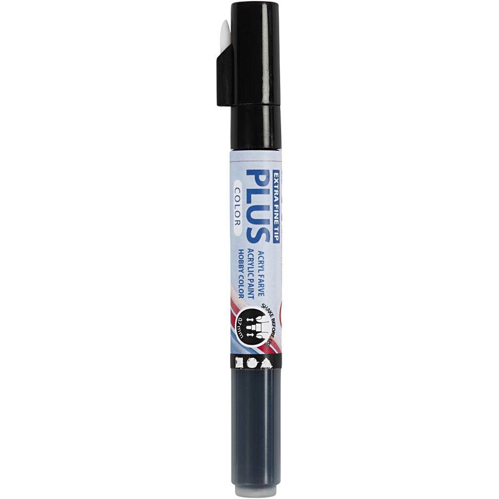 Plus Color Marker, L: 14,5 cm, lijndikte 0,7 mm, zwart, 5,5 ml, 1 stuk [HOB-39942]