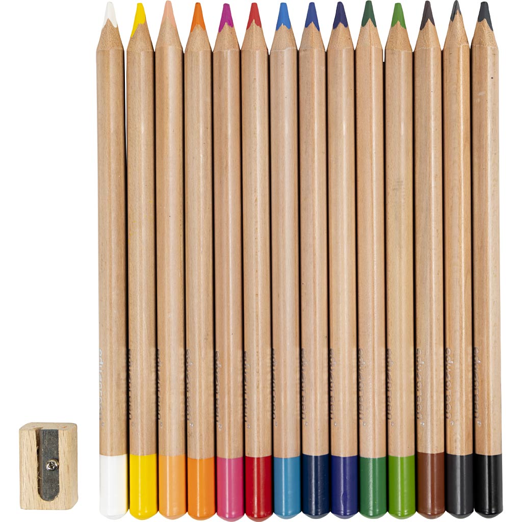 Edugreen Jumbo Kleurpotloden, vulling 5 mm, diverse kleuren, 12 stuk/ 1 doos [HOB-408114]