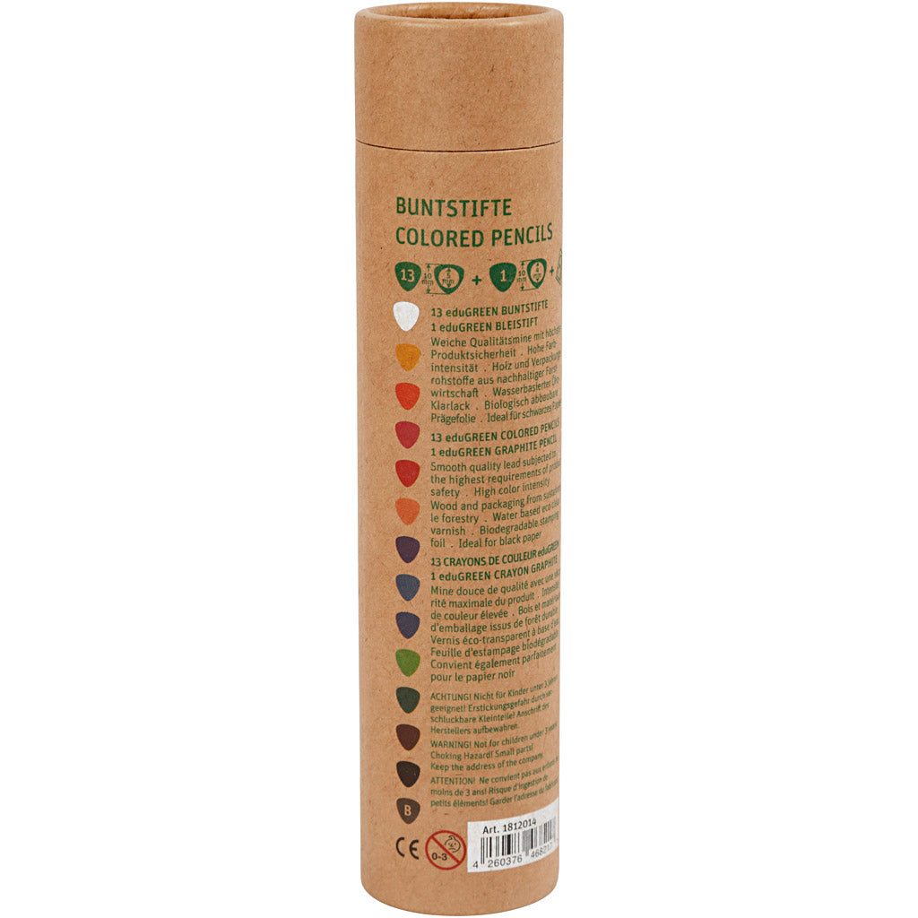 Edugreen Jumbo Kleurpotloden, vulling 5 mm, diverse kleuren, 12 stuk/ 1 doos [HOB-408114]