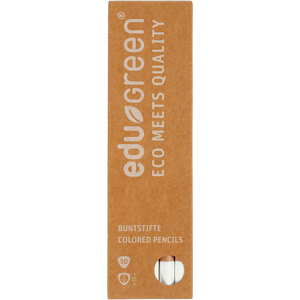 Edugreen Jumbo Kleurpotloden, vulling 5 mm, wit, 10 stuk/ 1 doos [HOB-408201]