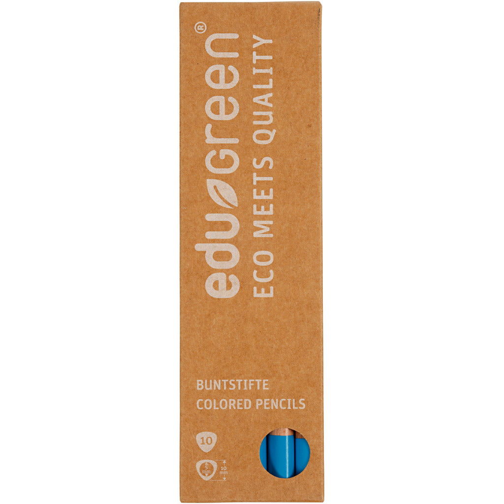 Edugreen Jumbo Kleurpotloden, vulling 5 mm, lichtblauw, 10 stuk/ 1 doos [HOB-408252]