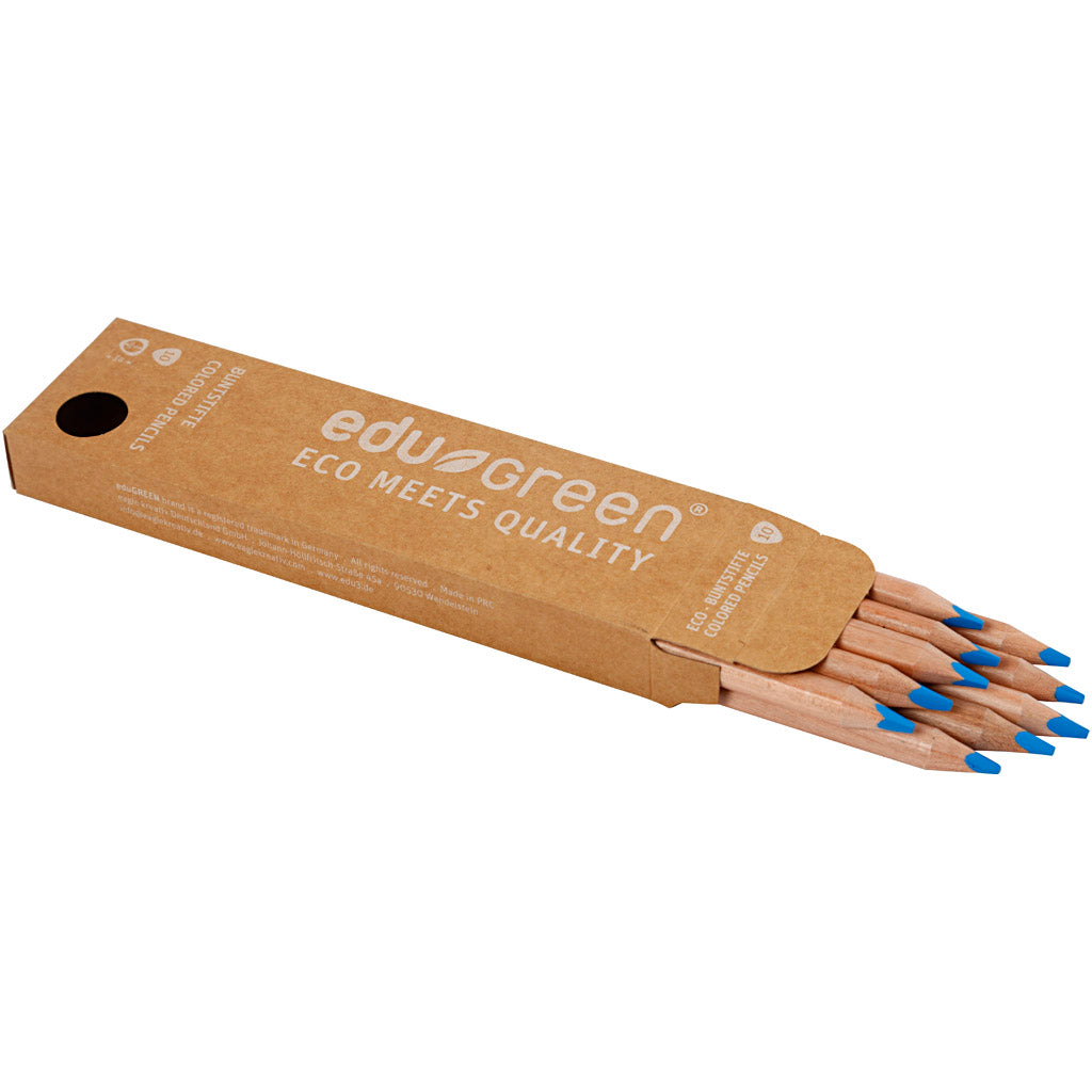 Edugreen Jumbo Kleurpotloden, vulling 5 mm, lichtblauw, 10 stuk/ 1 doos [HOB-408252]