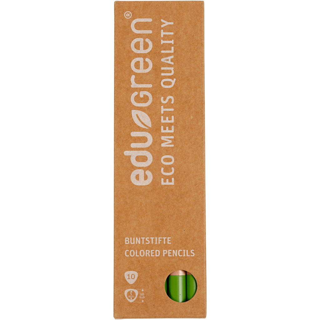 Edugreen Jumbo Kleurpotloden, vulling 5 mm, lichtgroen, 10 stuk/ 1 doos [HOB-408263]