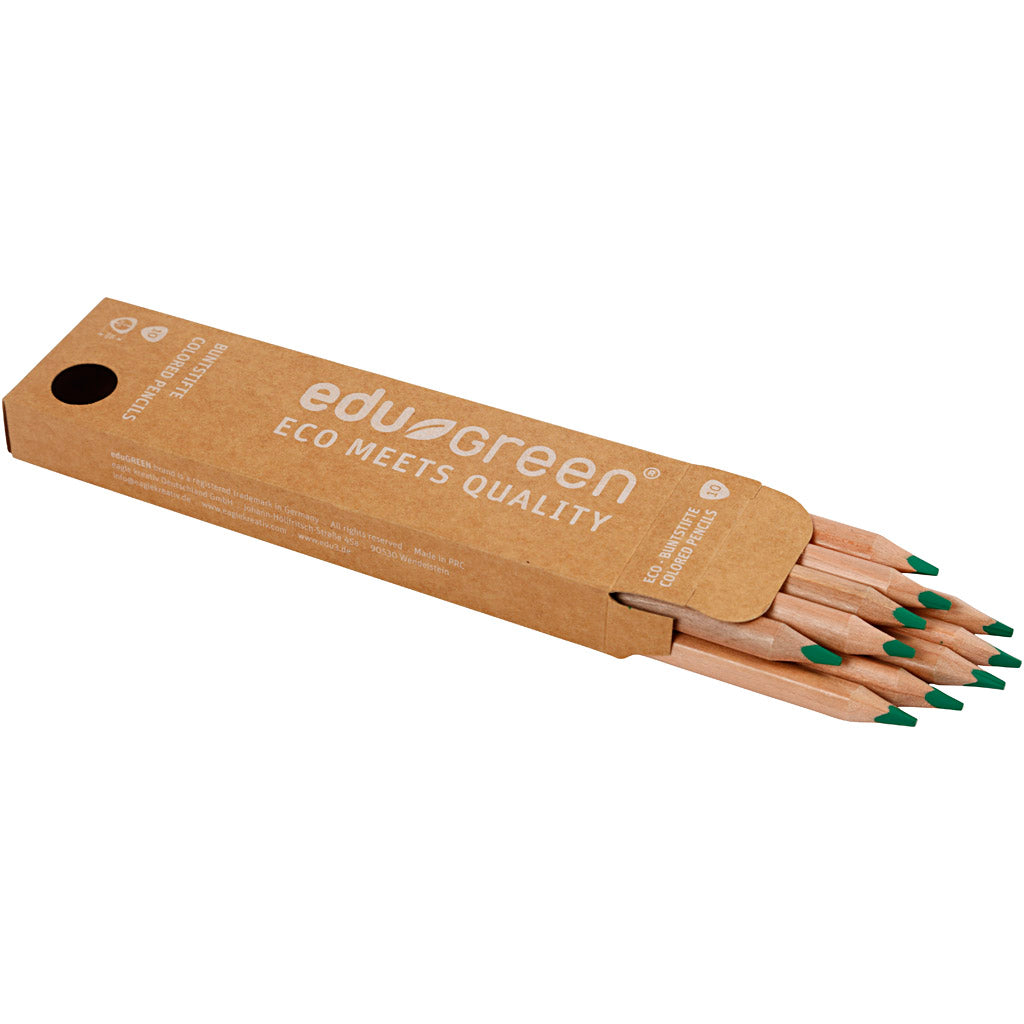 Edugreen Jumbo Kleurpotloden, vulling 5 mm, groen, 10 stuk/ 1 doos [HOB-408264]